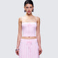 Lucien Pink Ribbon Path Knitted Top model front