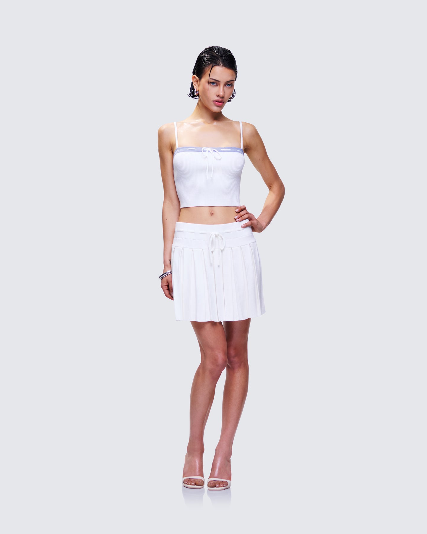 Lucien White Knit Set