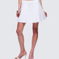 Lucien White Ribbon Path Knitted Pleated Skirt
