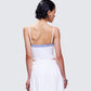 Lucien White Ribbon Path Knitted Top