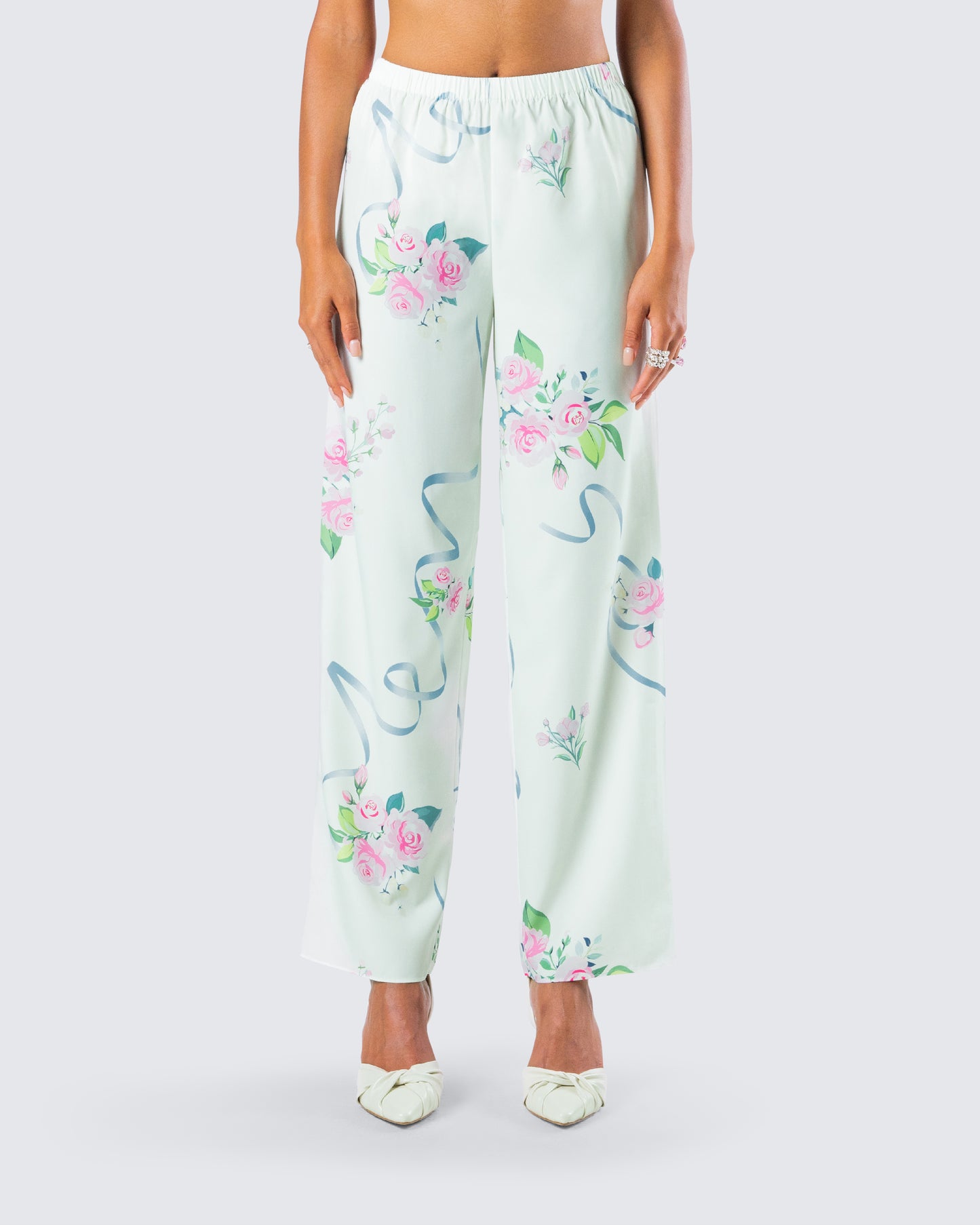 Luz Floral Print Wide Leg Pant model front