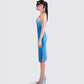 Liana Blue Ombre Rhinestone Dress