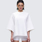 Mabelle White Oversized Raglan Top model front