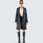 Mackenzie Black Longline Coat model front