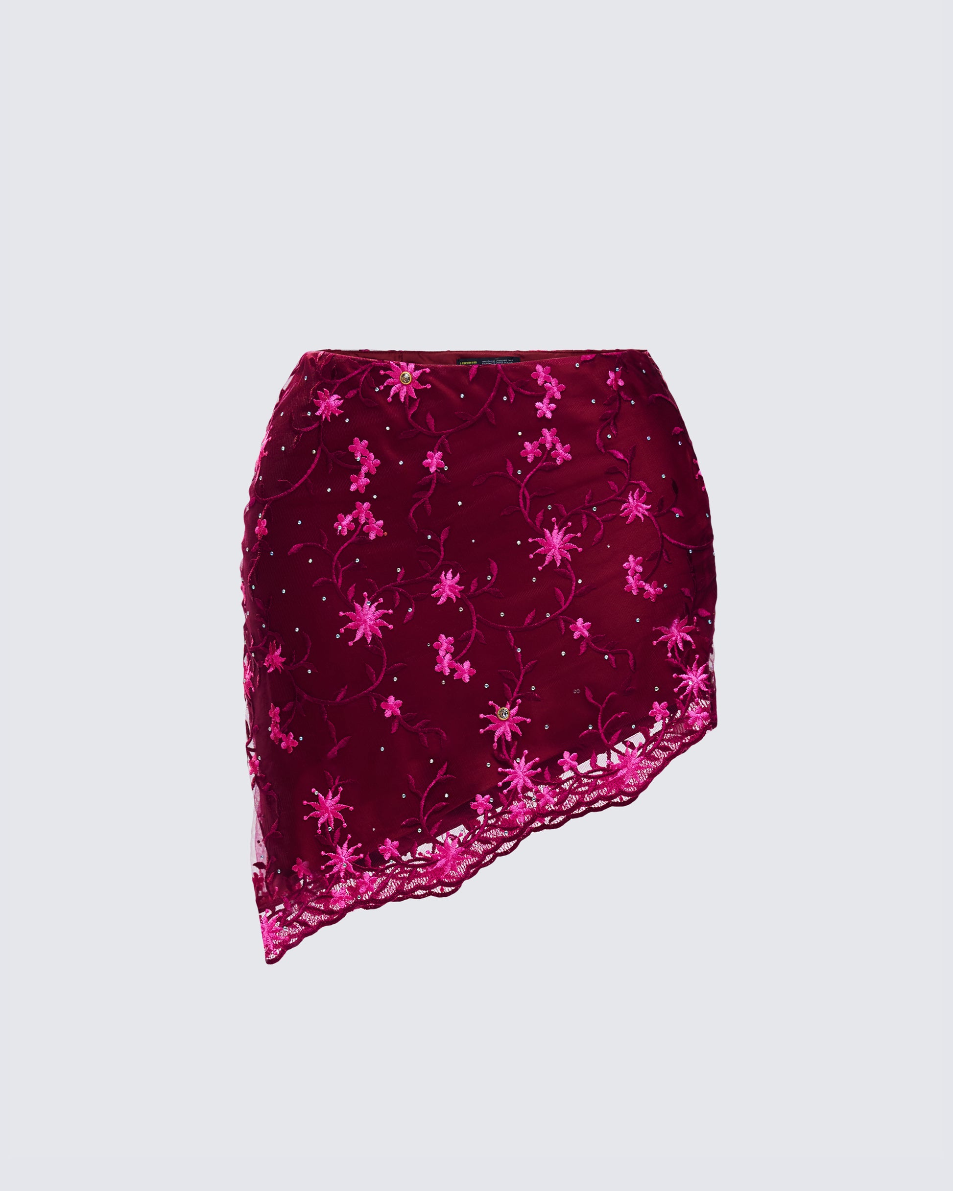 Macy Pink Lace Asymmetrical Skirt product front