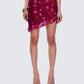 Macy Pink Lace Asymmetrical Skirt model front