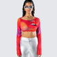 Maddox Abstract Print Top model front