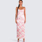 Maelle Ivory Flower Print Dress model front