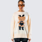 Magnolia Cream Sweater Knit Top model front