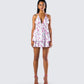 Mahin Floral Print Mini Dress model front