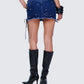 Maja Blue Denim Lace Up Micro Mini Skirt