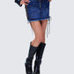 Maja Blue Denim Lace Up Micro Mini Skirt