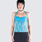 Mali Turquoise Lace Halter Top model front