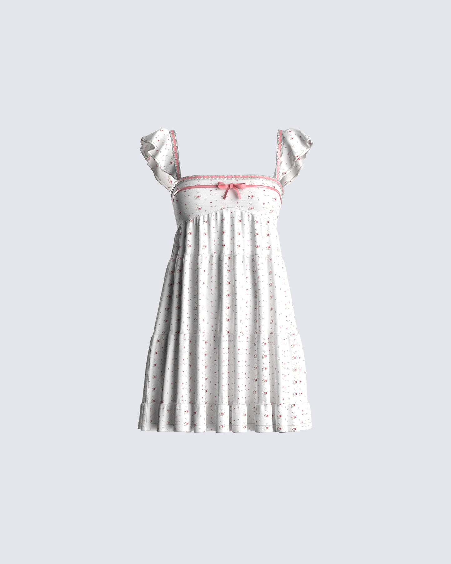 Mallory White Floral Mini Dress product front