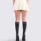 Mansa Cream Crepe Pleat Skirt