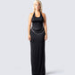 Marcel Black Halter Maxi Dress model front
