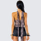 Maree Leopard Mesh Tube Top and Scarf