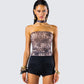 Maree Leopard Mesh Tube Top and Scarf model front