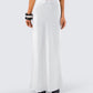 Maree White Low Rise Maxi Skirt model front
