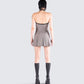 Marge Houndstooth Pleat Mini Dress
