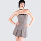Marge Houndstooth Pleat Mini Dress