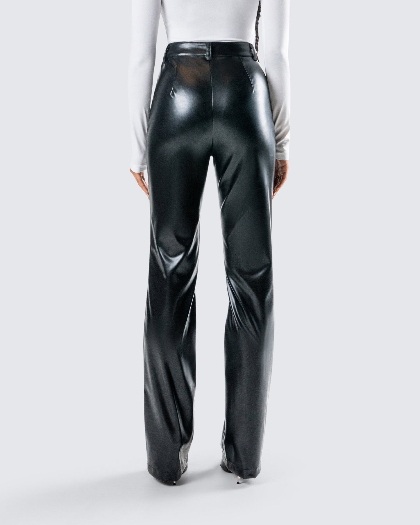 Mari Black Vegan Leather Pant