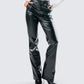 Mari Black Vegan Leather Pant