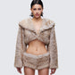 Marilyn Brown Faux Fur Jacket model front