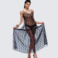 Marina Black Lace Sheer Maxi Dress