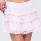 Maris Pink Tiered Ruffle Mini Skirt