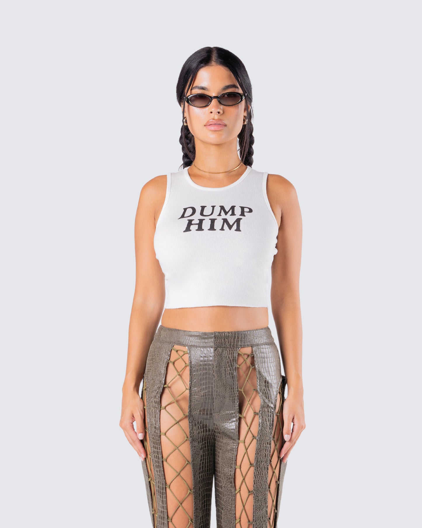 Marlow White Graphic Tank Top