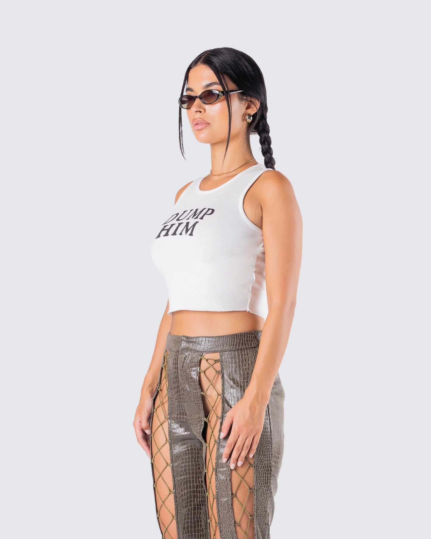 Marlow White Graphic Tank Top