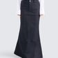 Martha Black Twill Maxi Skirt model front