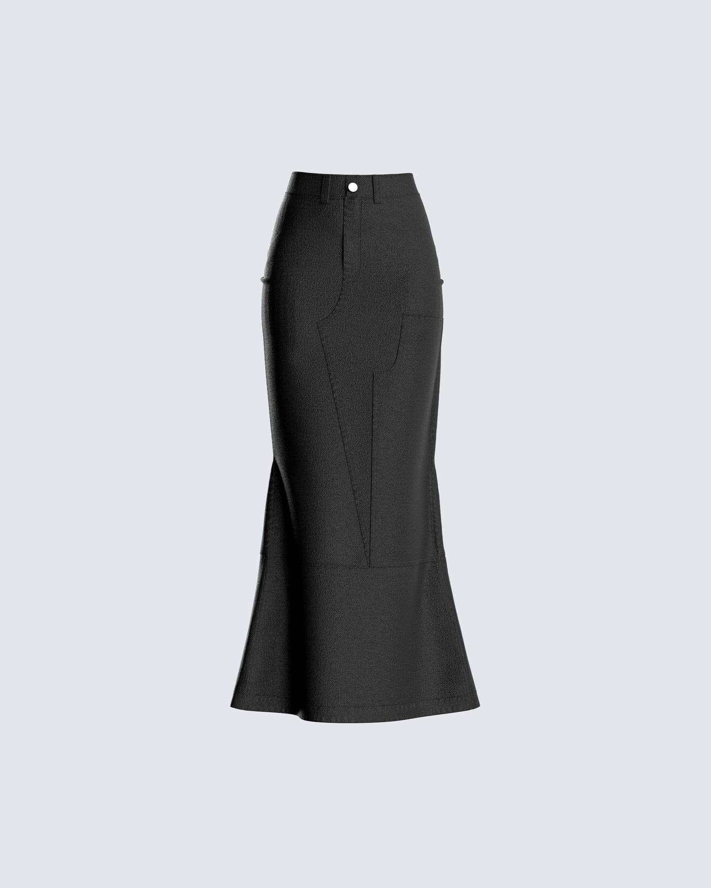 Martha Black Twill Maxi Skirt 3d product front