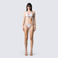 Mason White Print Bikini Bottom model front