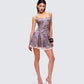 Maxima Brown Leopard Print Mini Dress