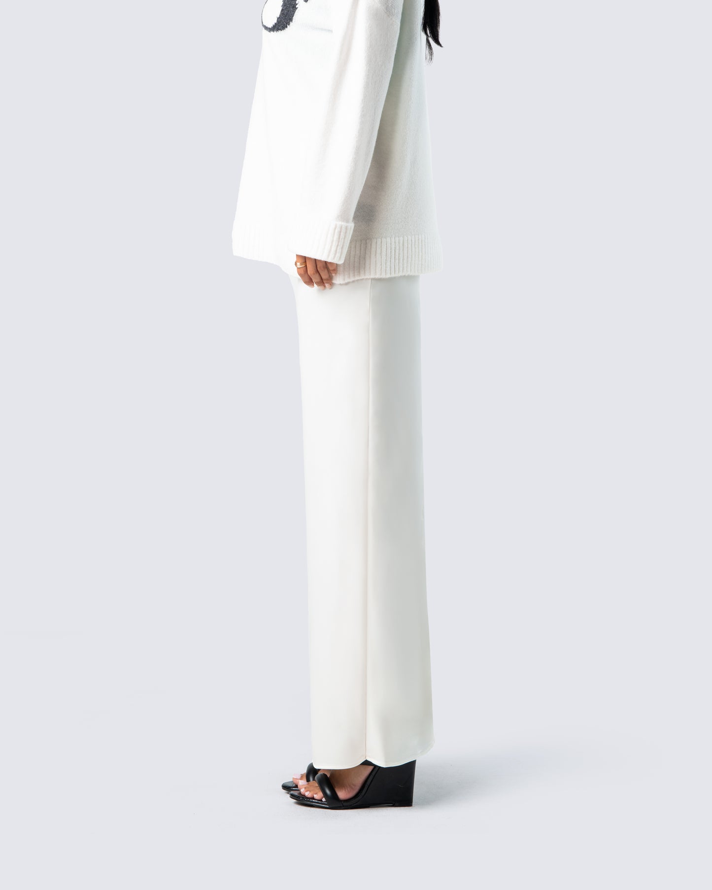 Mackenna Ivory Satin Maxi Skirt