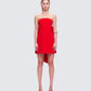 McKay Red Strapless Bow Mini Dress model front