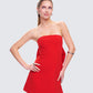McKay Red Strapless Bow Mini Dress