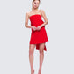 McKay Red Strapless Bow Mini Dress