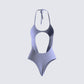 Meera Grey Jersey Cut Out Bodysuit