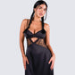 Mei Black Lace Insert Maxi Dress