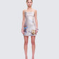 Melody Renaissance Print Mini Dress model front