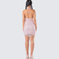 Micaela Pink Lace Heart Mini Dress