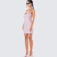 Micaela Pink Lace Heart Mini Dress