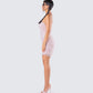 Micaela Pink Lace Heart Mini Dress