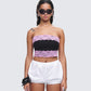 Michele Black Lace Trim Top model front
