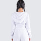 Miles White Zip Up Hoodie