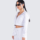 Miles White Zip Up Hoodie
