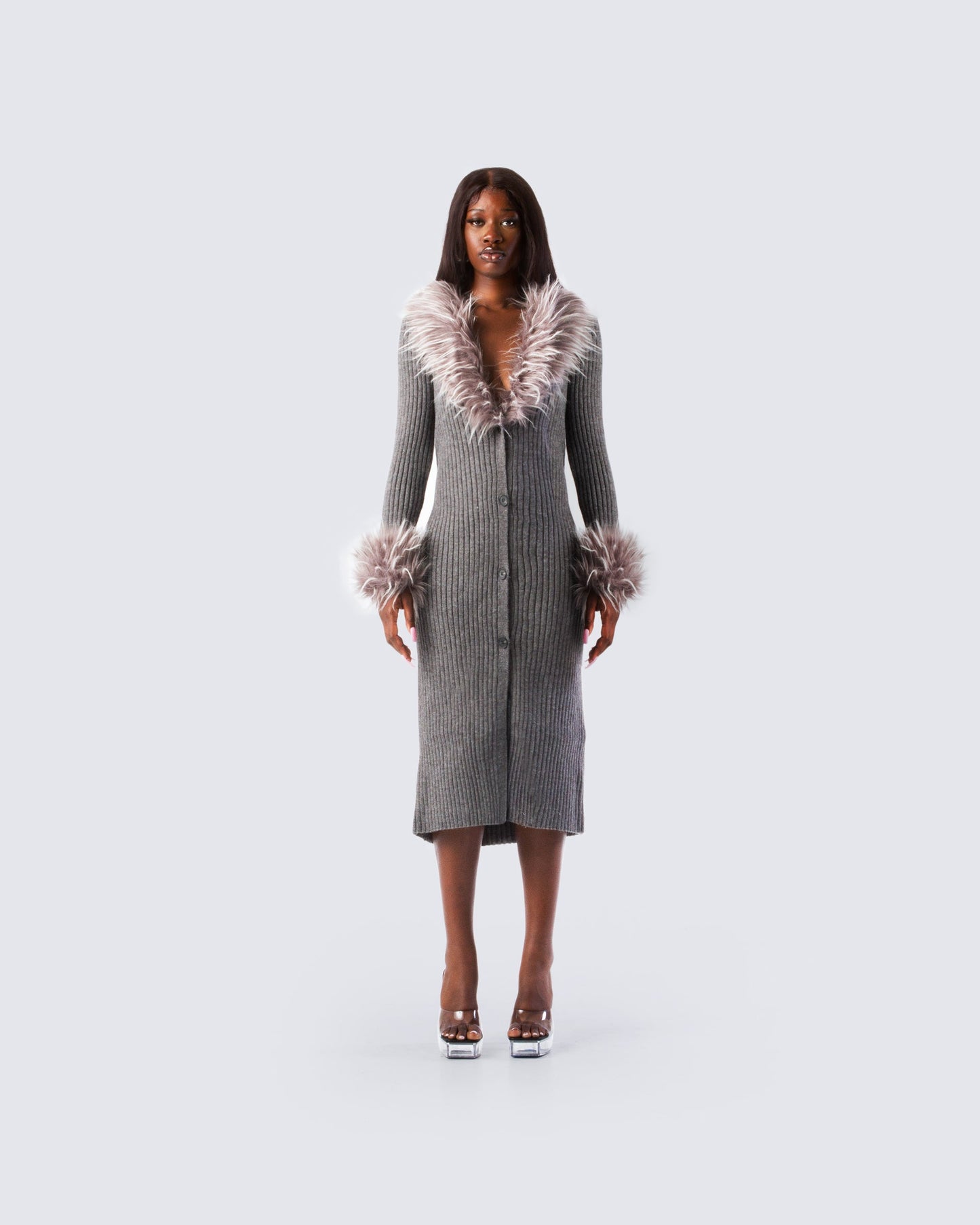 Milo Charcoal Midi Cardigan